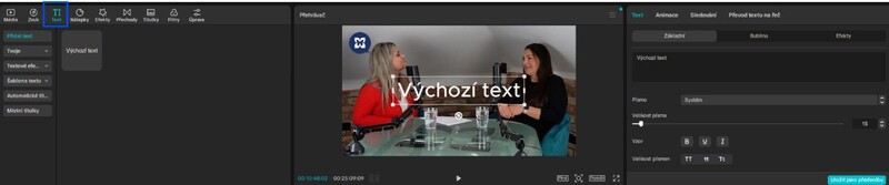 capcut text a titulky