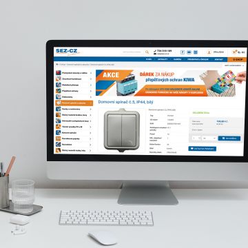 E-shop s elektroinstalačním materiálem napojený na WinFAS